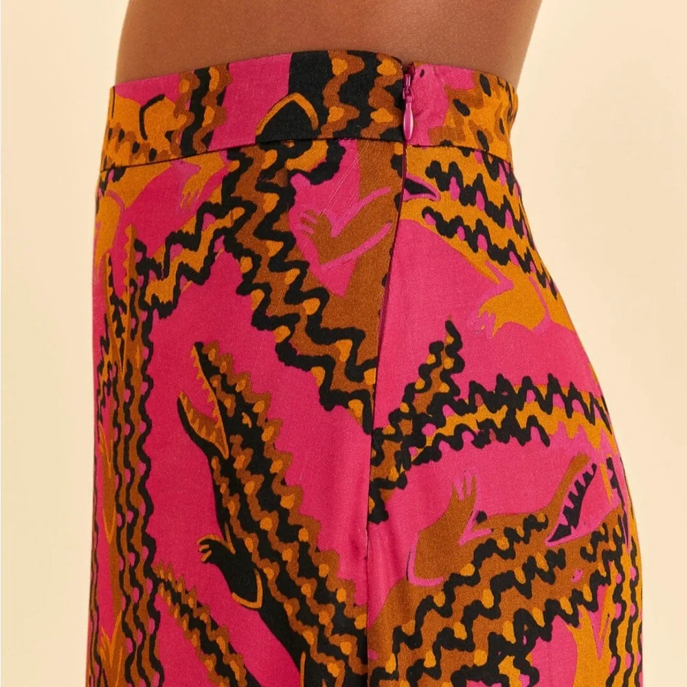 Farm Rio Pink Croco Midi Skirt - Picture 2 of 13